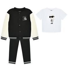 Комплект куртка бомбер и спортивные брюки + футболка с принтом Karl Karl Lagerfeld kids