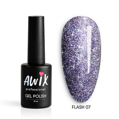 Гель-лак для ногтей AWIX Светоотражающий гель лак для ногтей с блестками Flash