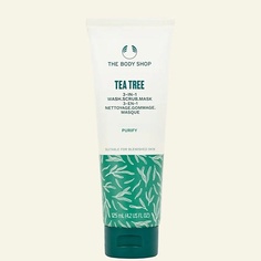 Крем для умывания THE BODY SHOP Гель для умывания, скраб и маска Tea Tree 3-in-1 для проблемной кожи 125.0