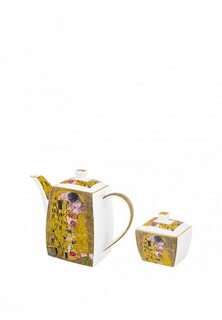 Сервиз чайный Elan Gallery Набор 2 предмета - Чайник 1,1 л 23,5х10х18,5 см, Сахарница 300 мл 10х8х10 см Поцелуй