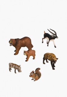 Набор фигурок Masai Mara гиена, антилопа, бородавочник, белка, медведь с медвежонком (набор из 6 фигурок)