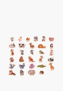 Набор игровой Hape "Магнитные животные", 30 элементов, серия "Зверики",