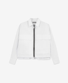 Блузка оверсайз на молнии белая для девочки Gulliver (140)