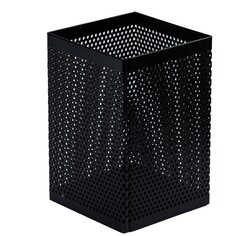 Подставка-стакан для письм. принадл, кв, мет сетка, черн, 73x73x115мм Deli