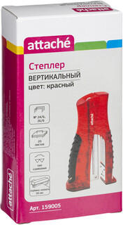 Степлер attache 8918 (n24/6&amp;26/6) до 20 лист. вертикальный красный