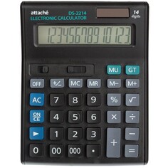 Калькулятор настольный полноразмерный attache economy 14 разр., черный