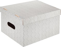 Короб для хранения attache графит 340х250х180 усилен.дно ккд-2,серый,3шт/уп