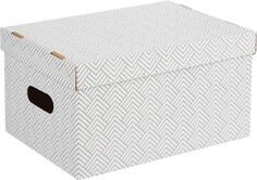 Короб для хранения attache графит 340х250х180 усилен.дно ккд-2,белый,3шт/уп