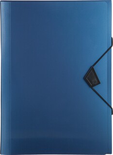 Папка органайзер attache metallics на резинке, 6 отдел, а4, 800мкм, синий