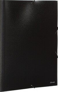 Папка на резинках комус а4, черная, с карманом сd/визитки