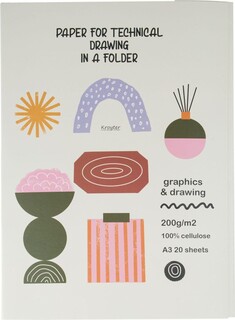 Папка для черчения kroyter а3,20л,блок ватман 200г,modern, 64737