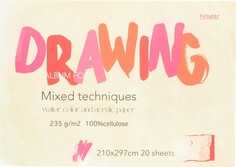 Альбом для рисования kroyter 20л а4,скл,бл.235г,тв.подл,проф 64515