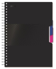 Бизнес-тетрадь а4,140л,кл,спир,пласn.обл,2разд attache digital черн 876745