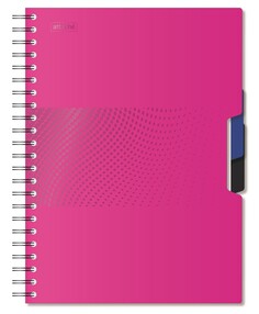 Бизнес-тетрадь а4,140л,кл,спир,пласт.обл,2разд attache digital розов 876746