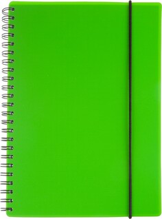 Бизнес-тетрадь тетрадь attache neon а5 96л кл.спираль, обл. пластик зеленый