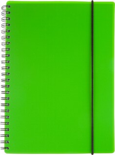 Бизнес-тетрадь тетрадь attache neon а5 96л кл.спираль, обл. пластик зеленый