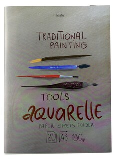 Папка для рисования акварелью kroyter а3,20л,блок 180гр проф 00075