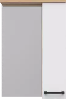Зеркальный шкаф Misty Крафт П-Кра-02050-011П 50,4x75,2 см R, белый глянец/дуб крафт золотой