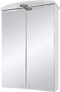 Зеркальный шкаф Misty Мимоза Э-Мим04050-01Сп 52x72 см, с подсветкой, выключателем, белый глянец