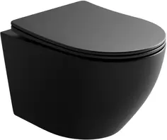 Унитаз подвесной Ceramica Nova Uno CN11001MB безободковый, с сиденьем микролифт, черный матовый