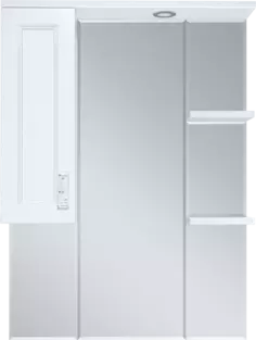 Зеркальный шкаф Misty Дива П-Див04085-013Л 82,4x100,1 см L, с подсветкой, выключателем, белый матовый
