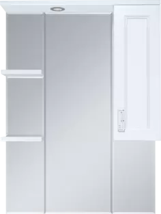 Зеркальный шкаф Misty Дива П-Див04085-013П 82,4x100,1 см R, с подсветкой, выключателем, белый матовый