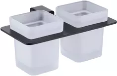 Стакан для зубных щеток Raglo R301.08.06 двойной, настенный, черный матовый