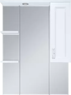 Зеркальный шкаф Misty Дива П-Див04075-013П 74x100,1 см R, с подсветкой, выключателем, белый матовый