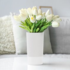 Ваза пластик, настольная, 28 см, Альтернатива, Версаль, М8937, белая Alternativa