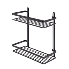 Полка прямая Teknotel 2 яруса самоклеящийся черный матовый 25x12x27 см