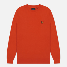 Мужской свитер Lyle & Scott Cotton Crew Neck Regular Fit, цвет оранжевый, размер L