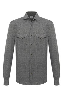 Рубашка изо льна и хлопка Brunello Cucinelli