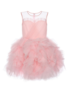 Платье с пышной юбкой и прозрачным верхом, розовое Sasha Kim