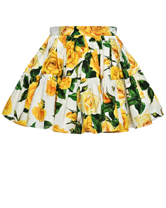 Юбка с принтом &quot;желтые розы&quot; Dolce&Gabbana