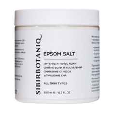 Соль для ванны SIBIRBOTANIQ Соль для ванн магниевая английская, снятие стресса, улучшение сна 500.0