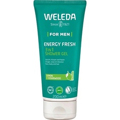 Гель для душа WELEDA Бодрящий гель для душа и шампунь для мужчин For Men Energy Fresh 3-in-1 Shower Gel 200.0