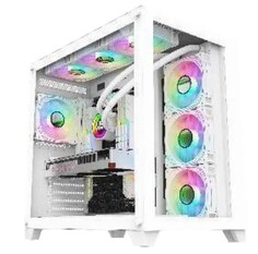 Корпус ATX ALSEYE Knight-W белый, без БП, окно из закаленного стекла, 2*USB 3.1, USB Type-C, audio, (4 fans)