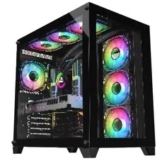 Корпус ATX ALSEYE Knight-B черный, без БП, окно из закаленного стекла, 2*USB 3.1, USB Type-C, audio, (4 fans)
