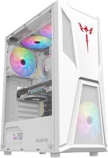 Корпус ATX ALSEYE 305-2/W белый, без БП, окно, 2*USB, USB3.0, audio