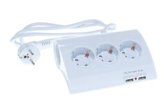 Удлинитель сетевой Старт С/У S 5x1 ZD 2 USB 5 розеток с заземлением, 1,5 м, провод ПВС с сечением 3*1,5 мм², 3680 Вт, 16 А, 2 USB порта, макс. мощност