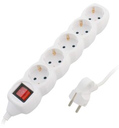 Удлинитель Старт С/У S 5x3-ZV колодка на 5 розеток, 3 м, провод ПВС с сечением 3х0,75 мм2, заземление, кнопка включения, 2200 Вт, 10 А, негорючий, уда