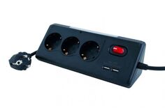 Удлинитель сетевой Старт С/У S 3x1 ZDV 2USB компактная колодка на 3 розетки,1,5 м, провод ПВС 3x1 мм², 16А, 3500 Вт, 2 USB порта макс. мощность 2,1 А,