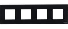 Рамка ABB N2274 CN 4-постовая, 2+2+2+2 модуля, IP20 (черное стекло)