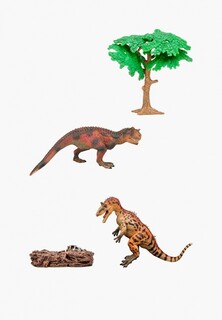 Набор фигурок Masai Mara Динозавры и драконы серии "Мир динозавров": тираннозавр, велоцираптор (набор фигурок из 4 предметов)