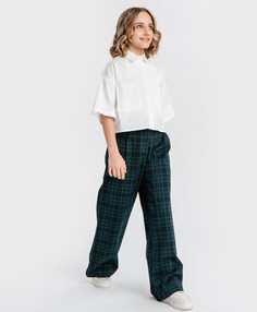 Брюки в клетку с защипами Button Blue (170)