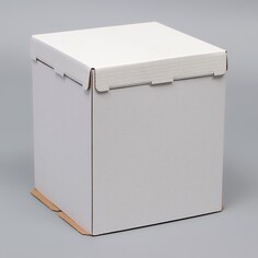 Коробка под торт, без окна, белая, 26 х 26 х 30 см Upak Land