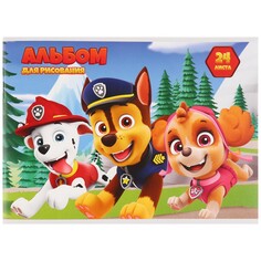 Альбом для рисования а4, 24 листа 100 г/м², на скрепке, щенячий патруль PAW Patrol