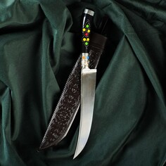 Нож пчак шархон - эбонит, ерма, гарда, навершие мельхиор, 17 см Shafran