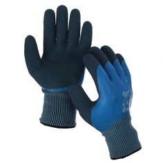 Перчатки нейлоновые, утепленные, с двойным латексным обливом, размер 10, синие Greengo