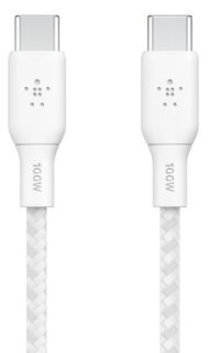 Belkin Кабель Boost Charge Braided USB-C - USB-C, 2 м, 100 Вт, нейлон, белый